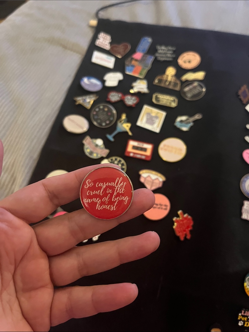 Taylor Swift Red Enamel Quote Pin Brooch - Unbranded